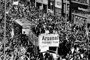 London Prints: FA Cup winners Arsenal drive to Islington Town Hall 1971