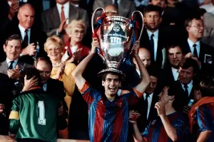 Pictures Prints: FC Barcelona's Josep Guardiola lifts the UEFA Champions League trophy