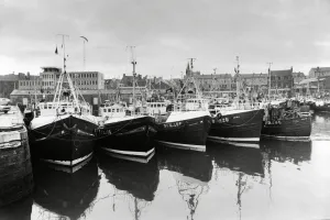Scotland Prints: Fishing trawlers at Peterhead Harbour