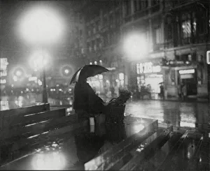 London Prints: Flower Seller in the rain