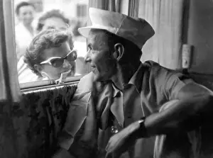 Famous Face Prints: FrankSinatra on set of film Kings Go Forth 1957