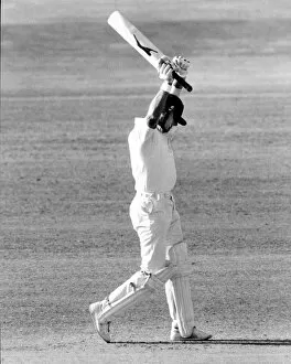Images Dated 29th May 2020: Geoff Boycott raises both arms to celebrate a Test century