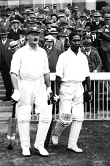 Cricket Prints: George Challenor and Clifford Roach at West Indies v England test match at Old Trafford