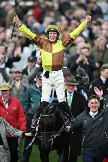 Horse Racing Prints: The Gold Cup is won by Paul Townend on Galopin Des Champs Cheltenham Festival week