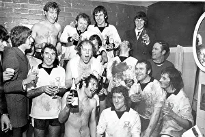 Fa Cup Prints: Hereford players celebrate in the dressing room after beating Newcastle