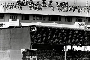 Cricket Prints: India v England 1961 Fans watch 1st test match in Bombay from the roof of the stand