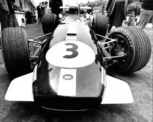 Motoring Prints: Jack Brabham at Brands Hatch practice for the British Grand Prix
