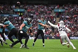 American Football Prints: Jacksonville Jaguars v New England Patriots. Wembley stadium, London 2024