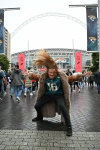 American Football Prints: Jacksonville Jaguars v New England Patriots. Wembley stadium, London 2024