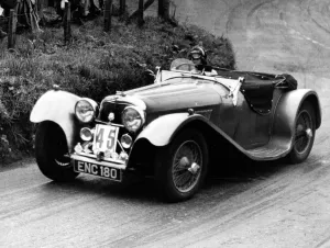 Vintage Car Prints: A Jaguar S. S. in the Scottish Sporting Car Club Hill Climb
