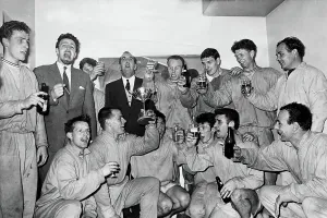 Pictures Prints: Jimmy Hill celebrates with Coventry City players including Gerge Curtis