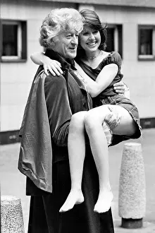 Famous Face Prints: Jon Pertwee with Elizabeth Sladen, his new partner in TV series Dr Who 1973