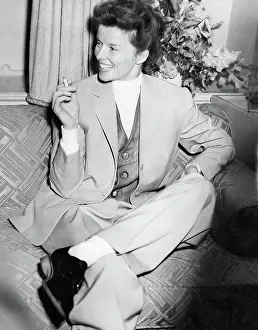 Famous Face Prints: Katharine Hepburn in London in 1953