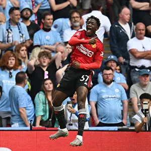 Archive Prints: Kobbie Mainoo celebrates scoring the winner in the FA Cup 2024