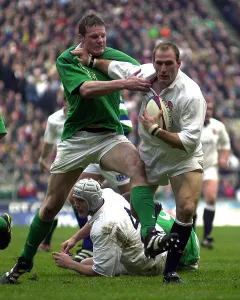 Ireland Prints: Lawrence Dallaglio and Malcolm O'Kelly England v Ireland Six Nations Championships