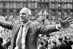 Soccer Prints: Liverpool manager Bill Shankly comes home to cheers from the crowd despite losing to Arsenal in the 1971 F