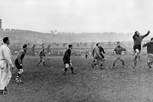 Luton Town F.C Prints: Luton Town FC in training, with trainer Harry Wright at Kenilworth Road
