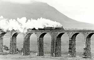 Images Dated 17th May 2018: Mallard steaming over Ribblehead Viaduct