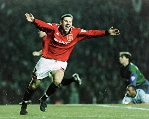 Man City V Man Utd Prints: Manchester United footballer Andrei Kanchelskis during game vs Manchester city in 1994