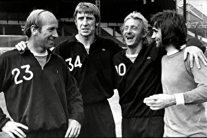 1970s Prints: Manchester United footballers Wyn Davies with Bobby Charlton