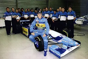 Motoring Prints: Michael Schumacher, racing driver.in 1995 with his Benetton team