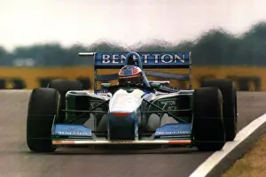 Motoring Prints: Michael Schumacher, racing driver, in action at Silverstone 1994