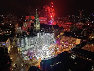 Scenic Prints: New Years Eve fireworks display in Manchester city centre