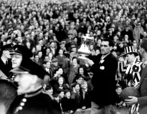 Fa Cup Prints: Newcastle United manager Joe Harvey with the FA Cup parading through the streets of Newcastle