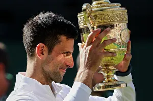Wimbledon Tennis Prints: Novak Djokovic celebrates victory Wimbledon Men's Singles Final 2022