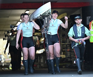 Soul Of Sport Prints: Oxford women's team come out of their boathouse before the race