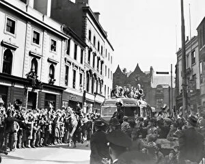 Images Dated 8th December 2023: The people of Wolverhampton line the streets as the team bring home the F.A cup after