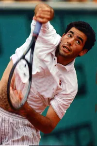 Pete Sampras (USA) during his victory over Scott Draper at the French Open 1996