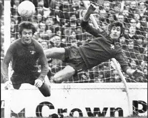 Chelsea F.C Prints: Peter Bonetti, goalkeeper, and John Hollins, both of Chelsea FC