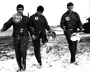 Images Dated 20th December 2023: Peterborough F.C. training session in the snow 1965