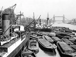 Docks Prints: The Pool of London between London Bridge and Tower Bridge, 1928