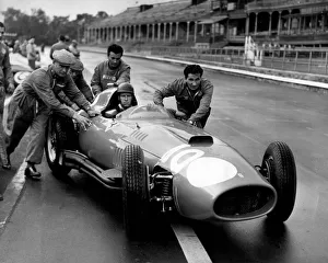1950s Prints: Racing Driver Peter Collins in Ferrari during grand prix practice