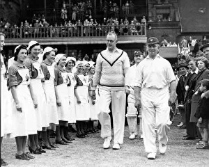 Images Dated 29th May 2020: Red Cross cricket match at Headingley, Herbert Sutcliffe VI v Maurice Leyland V
