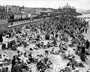 Town And Country Prints: Rhyl, holidaymakers on the beach 1954