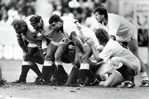 Images Dated 5th September 2023: Rugby world Cup 1991. Jeff Probyn, Brian Moore and Jason Leonard