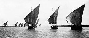 Ships Prints: Sailing boats on the Tigris in 1917