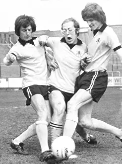 Singer Elton John pictured playing football at Watford football club