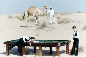 steve davis stephen hendry playing snooker table desert Trending Item 6