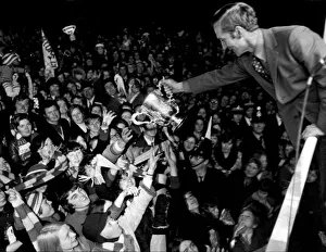Stoke City captain Peter Dobing with the League Cup 1972