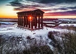 Scenic Prints: The sun rises over The Penshaw Monument, Sunderland