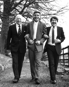 Sunderland Football Club Captains past and present L to R Raich Carter, Barry Venison and Bobby Kerr