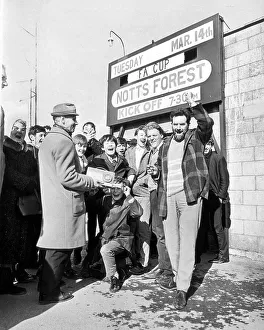 Swindonsupporters queueing for tickets for the fifth-round FA Cup replay against Nottingham Forest
