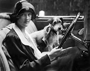 1920s Prints: Taking the dog for a drive