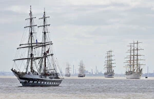 Colour pictures Collection: Tall Ships on the river Mersey