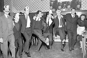 Christmas Football Collection: Tottenham Hotspur footballers throw their annual Christmas party at the canteen at White Hart Lane