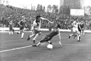 Spurs Prints: Tottenham's Peter Taylor is tackled by Ron Harris of Chelsea